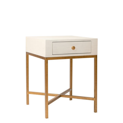 Table de bout carrée 18 po Lyon en blanc antique Lyon