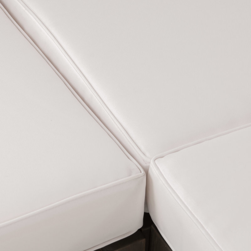 Chaise en bois blanc - modèle d'angle, plage de coussin en tissu avec coussins d'eau, l 29,49 x P 29,49 po