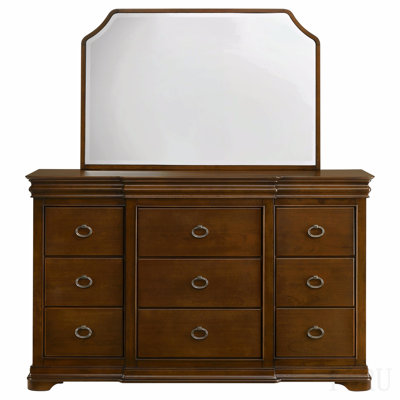 Commode 9 tiroirs avec miroir Brown Cherry