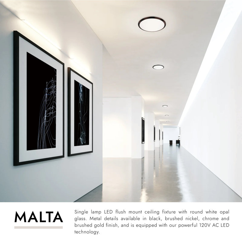 Malta 1 - Light LED Flush Mount, Black