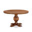 Ensemble de salle à manger en bois 7 pièces comprenant une table de salle à manger à piédestal et 6 chaises en tissu de lin brun clair capitonné - noyer antique-904229166