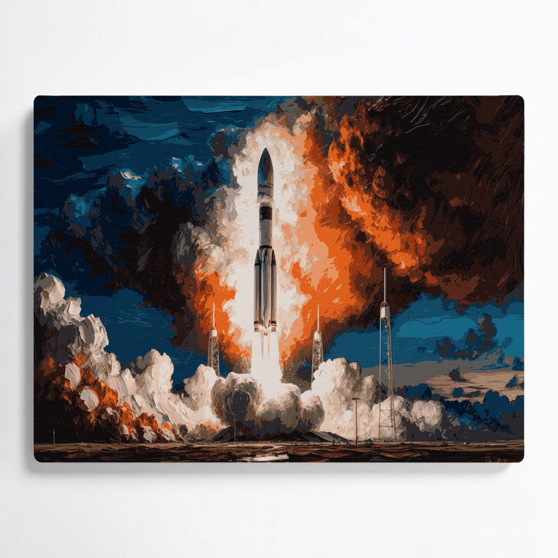 Art mural en métal gris Space SpaceX Falcon