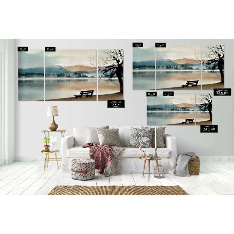 Intérieur Peace-multi-pièces sur toile tendue, H 24 po x l 48 po x P 1,5 po