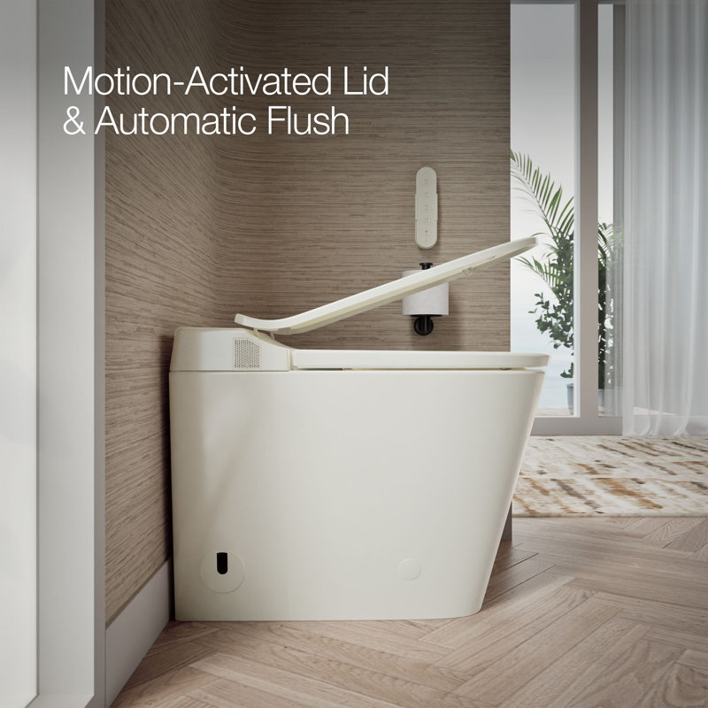 Toilette allongée intelligente une pièce à double chasse Leap, Dune