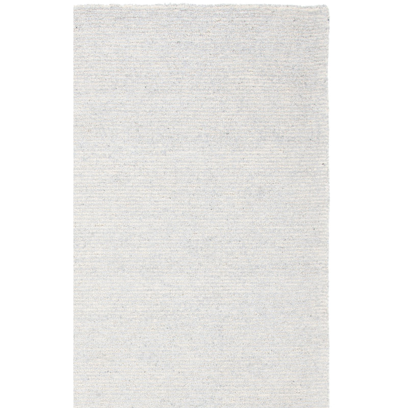 Kunden Hand Tufted Viscose/Wool Solid Color Rug in Silver, Rectangle 8' x 10'