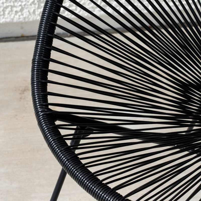 Ensemble de 2 chaises de patio en corde Gadbois, Noir