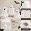 Ensemble de 3 figurines fantôme d'Halloween en céramique pour décor de ferme