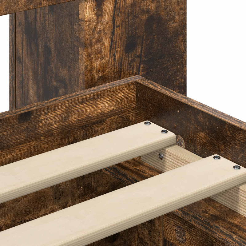Bed Frame, 100 x 200 cm, Smoked Oak