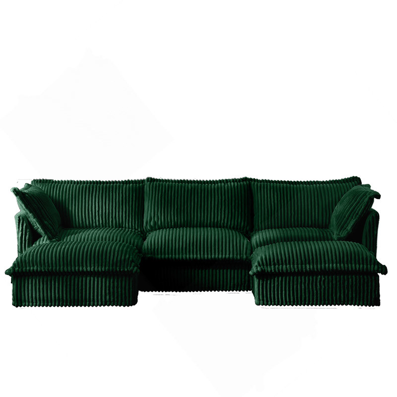 Canapé modulaire confortable avec plusieurs coussins pour le salon, Vert