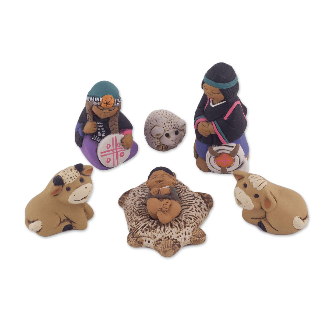 7 Piece Mapuche Family Ceramic Nativity Set The Holiday Aisle®