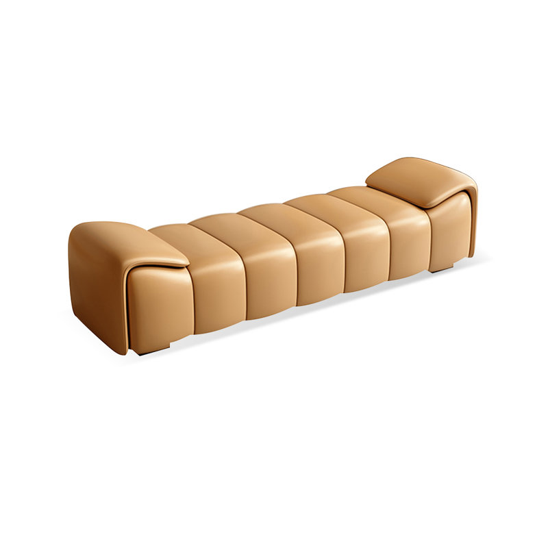  Upholstered Bench, 20.47" H x 78.74" W x 19.69" D, Orange