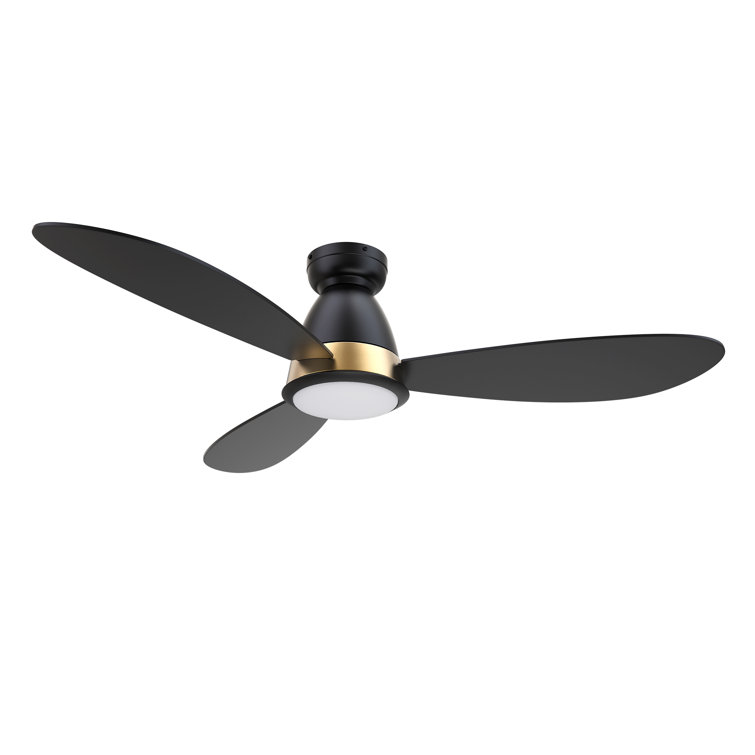 52" Smart Flush Mount Ceiling Fan with Remote Control and LED Light Kit Included