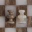 Jeu d'échecs brun fait à la main Saunemin