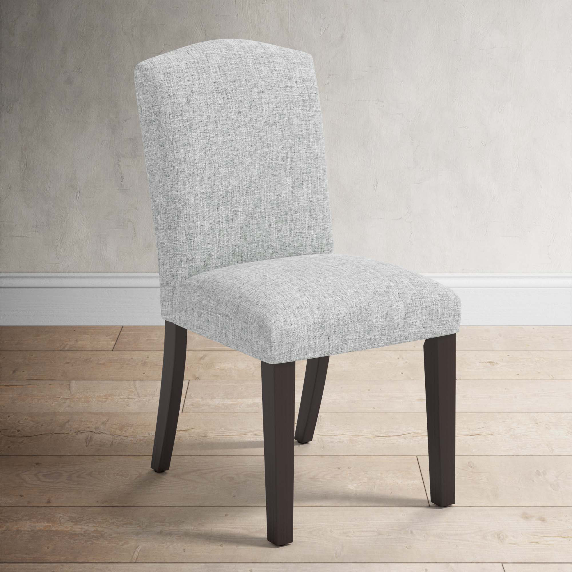 Estrela Upholstered Dining Chair, Zuma Pumice Textured Linen, Espresso