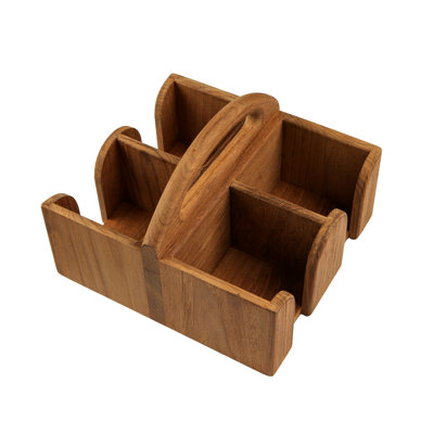 Premium Grade Teak Coffee Mug Caddy
