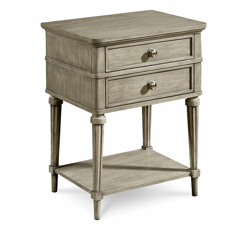 Table de chevet 2 tiroirs Morrissey, Argent