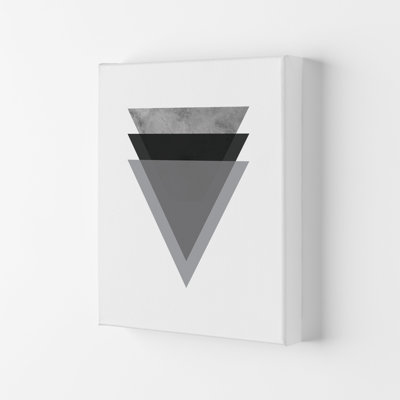 Geometric Grey And Black Triangles - Print