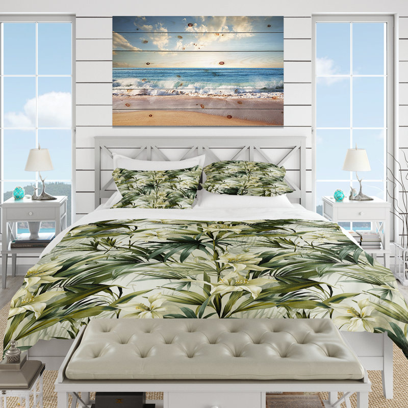 Literie Bamboo Fusion Tropical, Housse de couette pour très grand lit et 2 très