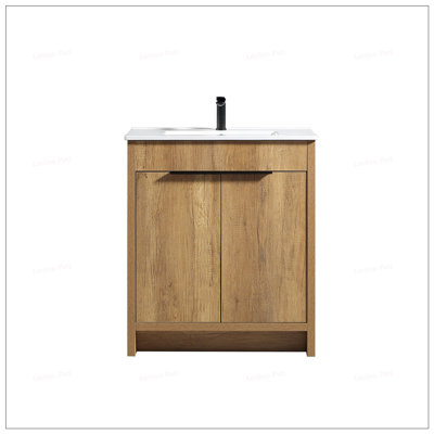 Eco-Friendly Bathroom Vanity with Matte Finish, Hydraulic Hinges, and 3D Embossed Panels for Modern Interiors