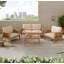 Ensemble de canapé modulaire d'extérieur 4 pièces en bois d'acacia et corde