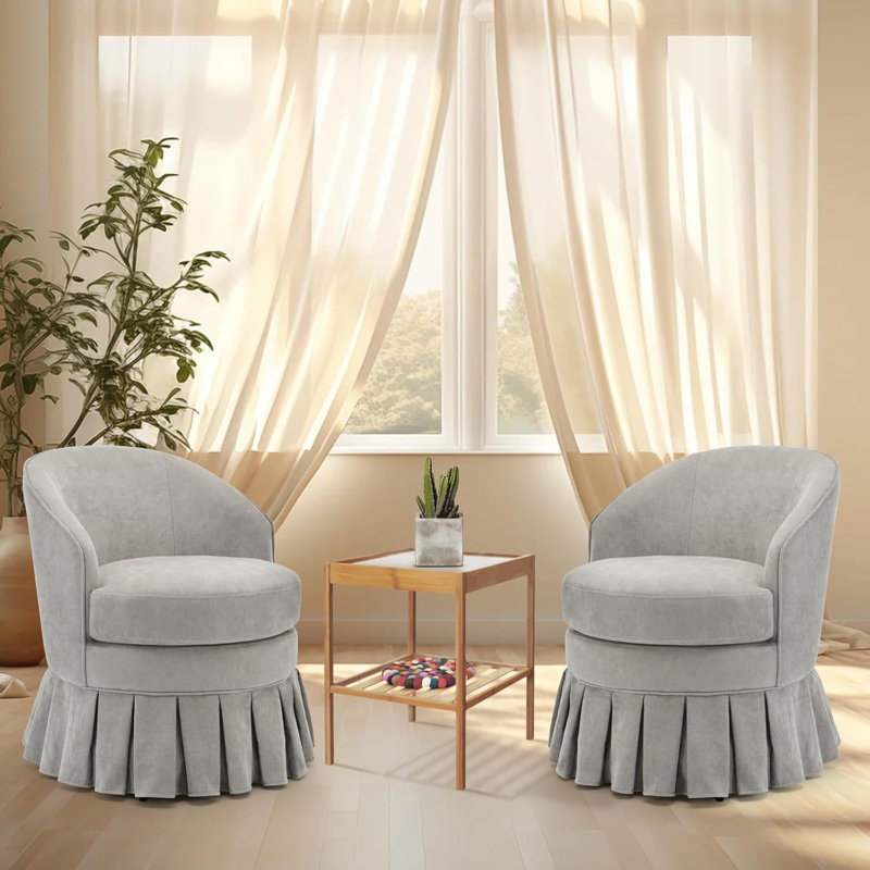 Fauteuil Mid-Century, fauteuil de maquillage confortable, Tissu gris