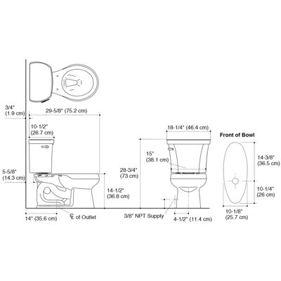 WellworthÂ 1.28 GPF Water Efficient Round Two-Piece toilet (Seat Not Included)