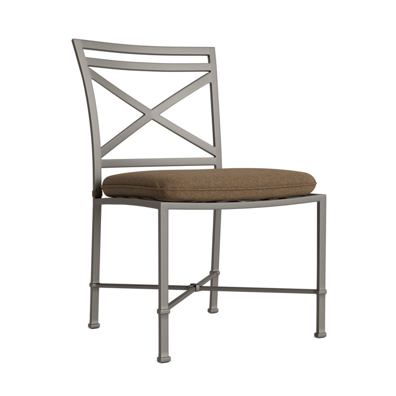 Venetian Outdoor Dining Side Chair, Fusion Moccasian, Brown, Mica
