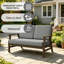 Causeuse d'extérieur en teck massif avec coussin et accoudoirs-605673260-605673266