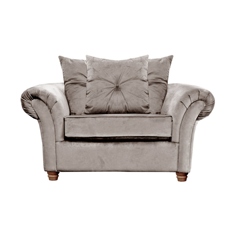 Lila 135cm W Velvet Rolled Arms Loveseat, Mink