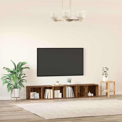 TV Cabinet Set 2 Pcs Engineered Wood