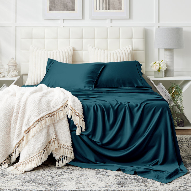 Twin XL Dark Teal Organic Bamboo Sheet Set