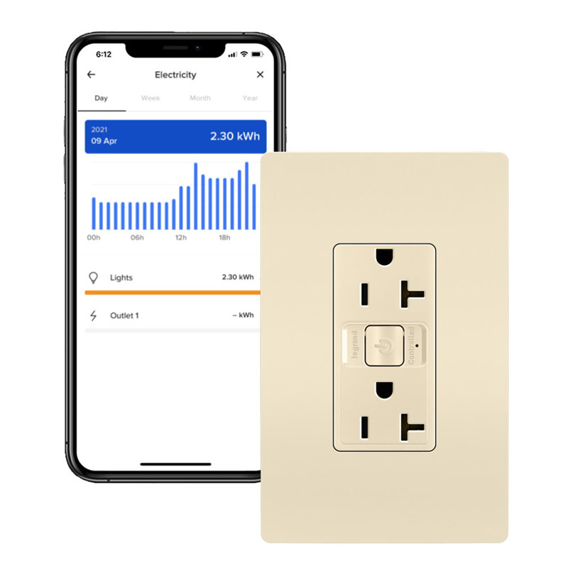 radiant® Smart 20A Outlet with Netatmo, Light Almond