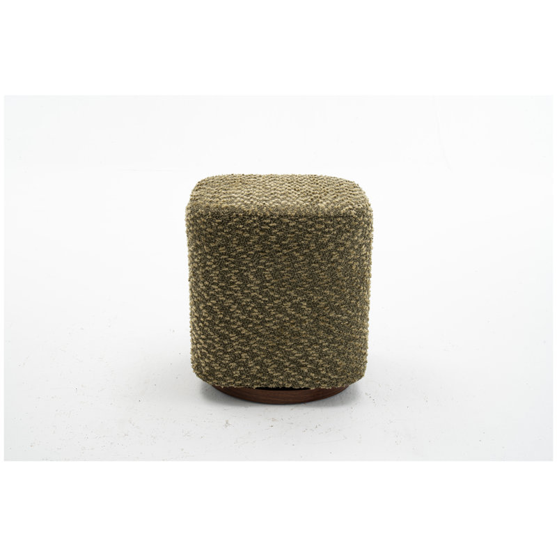 360-Degree Swivel Vanity Stool with Polyester Upholstery in Olive