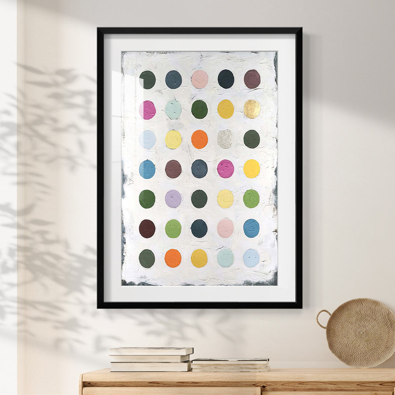 Chroma Dots I - impression encadrée, H 28,5 po x l 20,5 po, Noir
