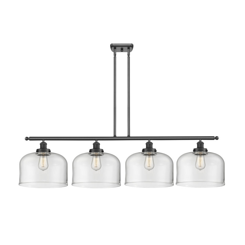 Lattimer 4 - Light Kitchen Island Pendant, Clear, No Bulb Included, Matte Black