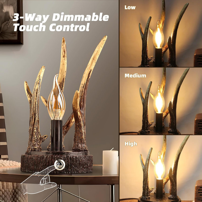 Ensemble de 2 lampes de table Rustic Antler