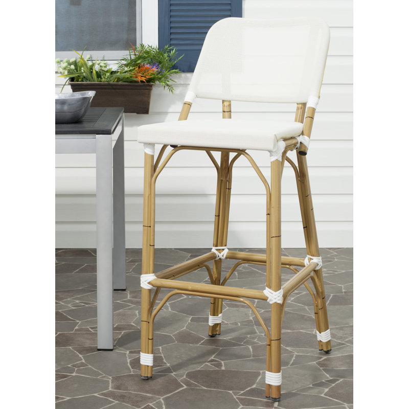 Hovis Metal Outdoor Stool, Beige