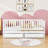 Storage Wooden Floor Bed with Guardrails and 2 Drawers-93548539-93548536