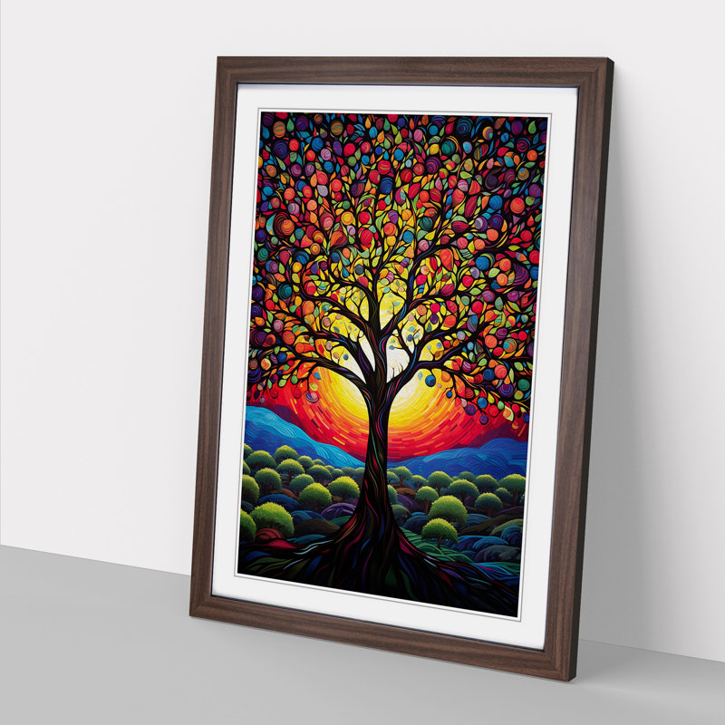 Single Picture Frame Print on Wood, Walnut Framed, 64cm H x 46cm W