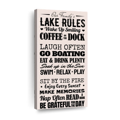 Lake Rules - Impression sur toile tendue