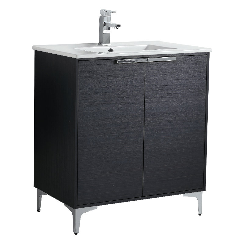 Ensemble de meuble-lavabo simple 30 po Damontrae, Chrome poli