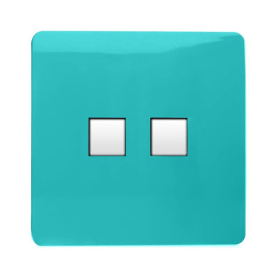 Trendi Switch 2 Gang RJ45 Cat 6 Modern Designer PC Ethernet Socket