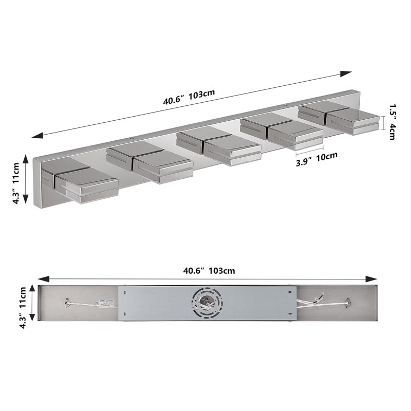 Éclairage de meuble-lavabo moderne en alliage de chrome à DEL, lampe murale pour salle de bain à 5 lumières, conception minimaliste, économie d'énergie, installation facile
