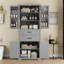 Armoire de rangement spacieuse avec espace multifonctionnel, portes, 2 tiroirs et tablette réglable pour une vie organisée-2038405660