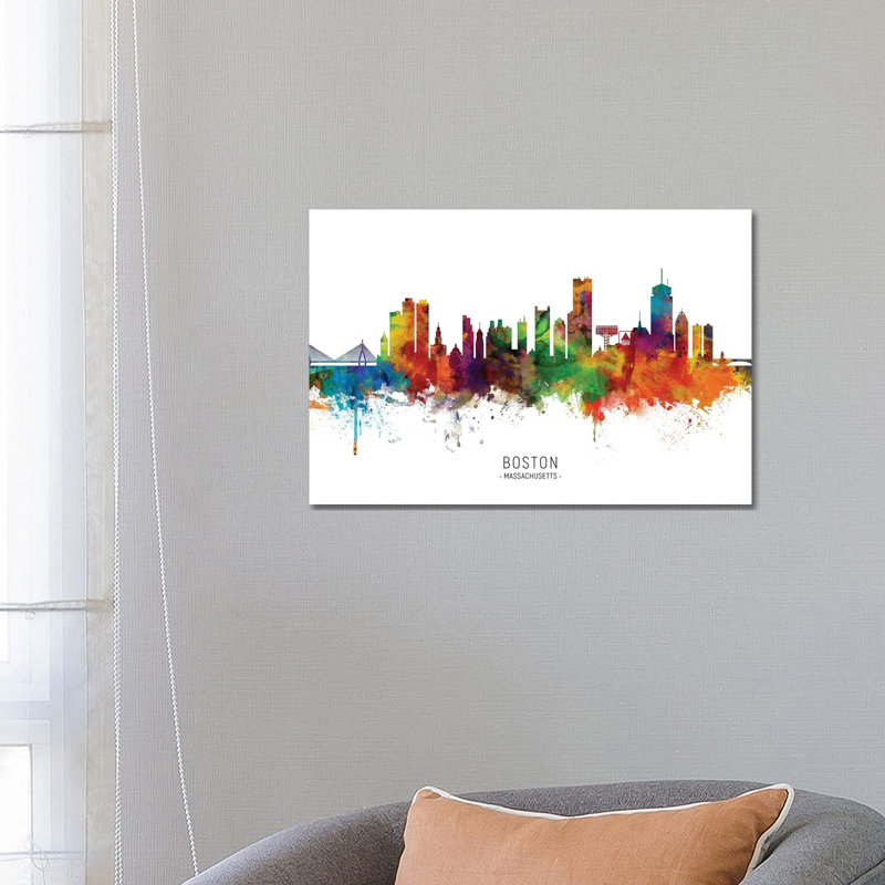 Boston Massachusetts Skyline by Michael Tompsett - Wrapped Canvas Painting, 66.04 cm H x 45.72 cm W x 3.175 cm D