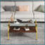 Table basse moderne en verre trempé pour le salon - Pieds en métal robustes, faciles à nettoyer et amp; Capacité de 220 lb-121049100-121049102