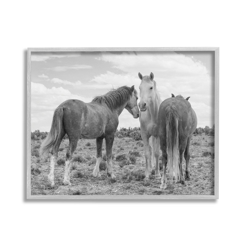 Trio de chevaux dans le désert, estampe numérique par JG Studios, Estampe numérique Farmhouse, H 24 po x l 30 po