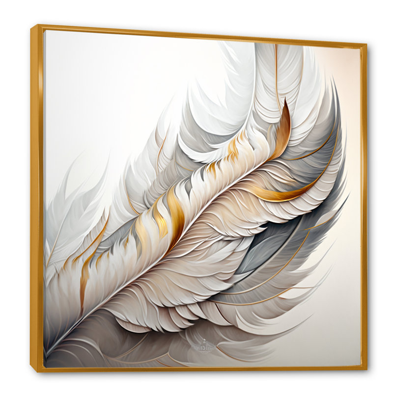 Plume blanche - cadre flottant, impression sur toile