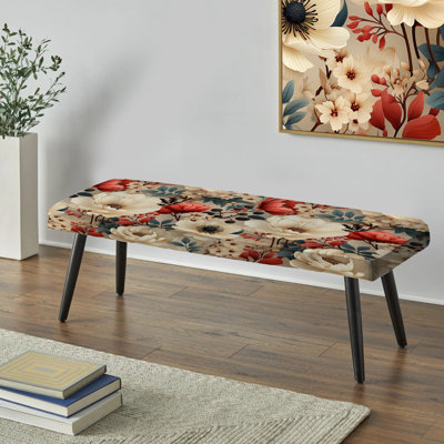 Banc de jardin rétro floral blanc Boho