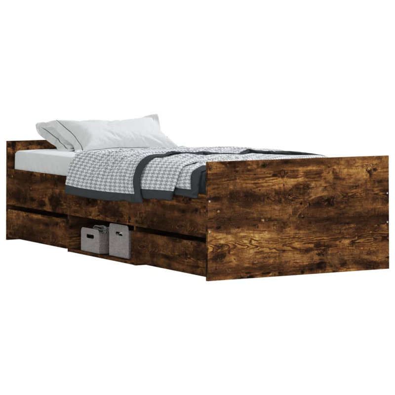 Addylen Storage Bed, Smoked Oak, Single (3')